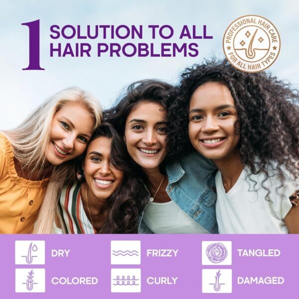 Hydrating Hair Serum for Frizzy and Damaged Hair - Keratin Hair Treatment for Dry Damaged Hair w/ Biotin, Castor Oil, Rosemary Oil, Hair Heat Protectant & Anti Frizz Hair Serum For Frizzy Hair, 5 Oz - Image 6