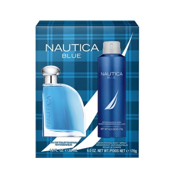 Nautica Blue Eau de Toilette + Deo Body Spray, Notes of Basil, Jasmine, and Cedarwood, Men's Fragrance, Long Lasting, Everyday Fragrance - Image 4