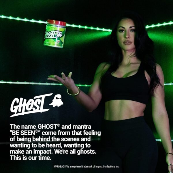 GHOST Legend All Out Pre-Workout Powder, Warheads Sour Green Apple - 20 Servings - Pre-Workout Supplement for Men & Women - Energy & Pumps - Caffeine, L-Citrulline, & Beta Alanine Blend - Sugar Free - Image 7