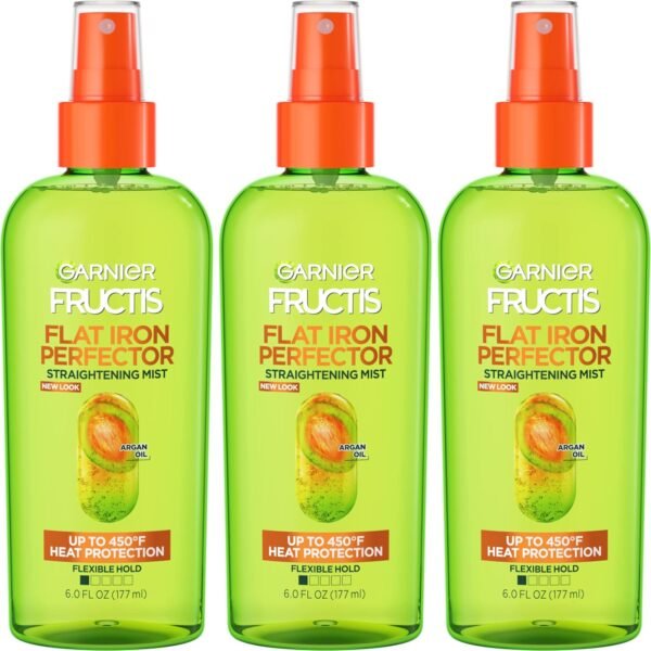 Garnier Fructis Style Flat Iron Perfector Straightening Mist for Heat Protection, Argan Oil, 6.0 Fl Oz, 3 Count (Packaging May Vary) - Image 2