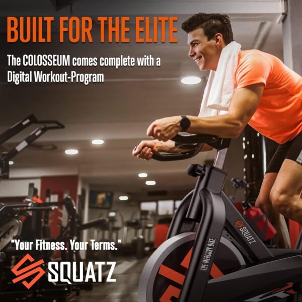 SQUATZ Cardio Cycling Exercise Bike - Indoor Workout Stationary Bike with 8 Resistance Levels, Comfortable Seat Cushion, 30 lbs Flywheel, 4-Way Adjustable Seat & Handlebar, Gym Bike for Home Workouts - Image 8