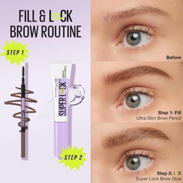Maybelline Express Brow Ultra Slim Eyebrow Makeup, Brow Pencil with Precision Tip and Spoolie for Defined Eyebrows, Black Brown, 1 Count - Image 4