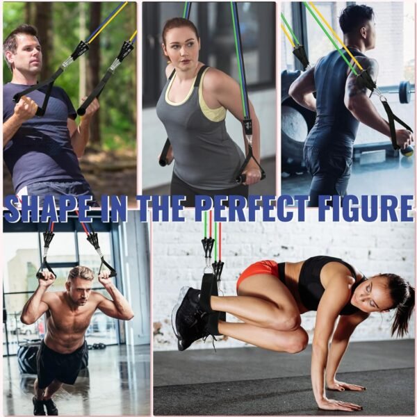 Aihoye Resistance Bands for Working Out Exercise Bands Resistance Bands Set Fitness Bands Stretch Bands for Exercise Band Workout Bands Resistance Band Door Anchors Work Out Bands for Exercise - Image 7