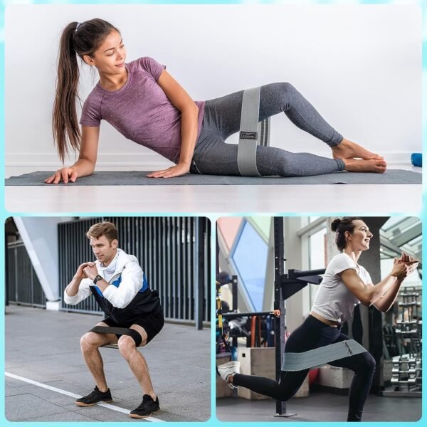 Resistance Bands Sets Portable Exercise Loops for Legs and Hip 3 Resistance Level Workout Weight Bands with Non-Slip Design Workout Flexbands for Home Gym Office Yoga Pilates - Image 8
