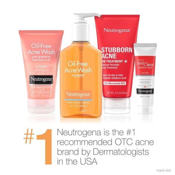 Neutrogena Rapid Clear Maximum Strength Acne Face Pads, for Acne Prone Skin, Salicylic Acid Treatment to Help Fight Breakouts, Oil-Free Facial Cleansing Pads with 2% Salicylic Acid Treatment, 60 Count - Image 9