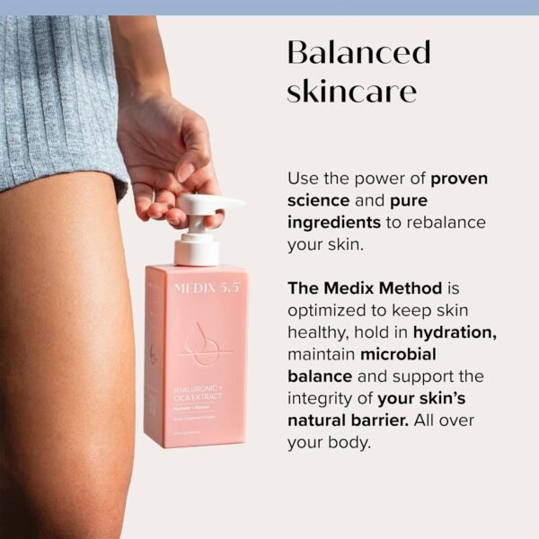 Medix 5.5 Hyaluronic Acid + Vitamin E Cream Body Lotion & Face Moisturizer | Hydrating Dry Skin Firming Lotion Minimizes Look Of Wrinkles, Stretch Marks, & Crepey Skin | Skin Care Products | 15 Fl Oz - Image 6
