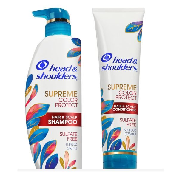 Head & Shoulders Dandruff Shampoo and Conditioner, Supreme Color Protect with Argan Oil and Manuka Honey, 11.8 Oz, 9.4 Oz - Image 2