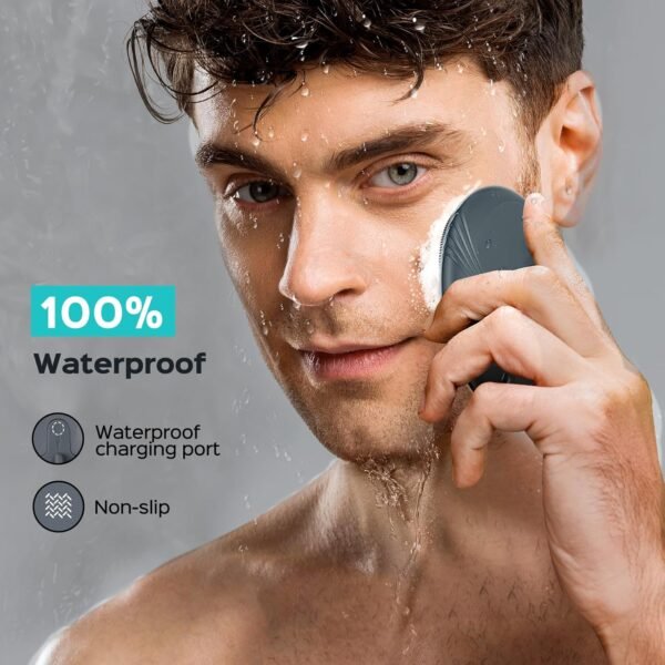 Face Scrubber Facial Cleansing Brush : COSLUS Portable Silicone Waterproof Rechargeable Face Wash Brush, 5 Cleansing Modes, Electric Deep Cleaning for Men & Women, Removing Blackhead, Exfoliating - Image 6