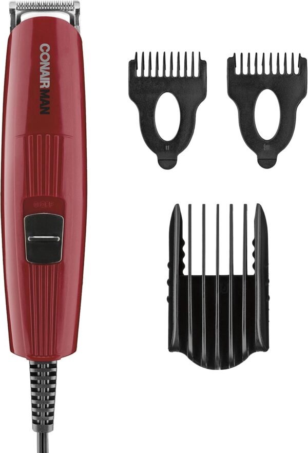 ConairMAN Beard Trimmer for Men Includes Nose and Ear Hair Trimmer and 5-Position Comb Attachment, 4 piece Men's Grooming Kit, Corded - Image 3