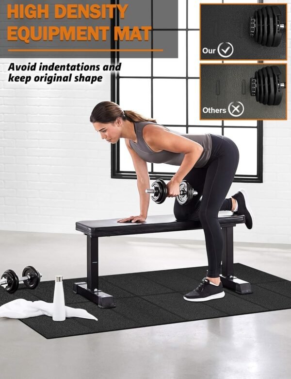 Exercise Equipment Mat 24"x68"/ 30"x60"/ 36"x78"/ 36"x96" Treadmill Mat Exercise Bike Mat for Stationary Spin Bike Trainer Elliptical Gym Workout Fitness Equipment Rower Mat for Hardwood Floors - Image 5