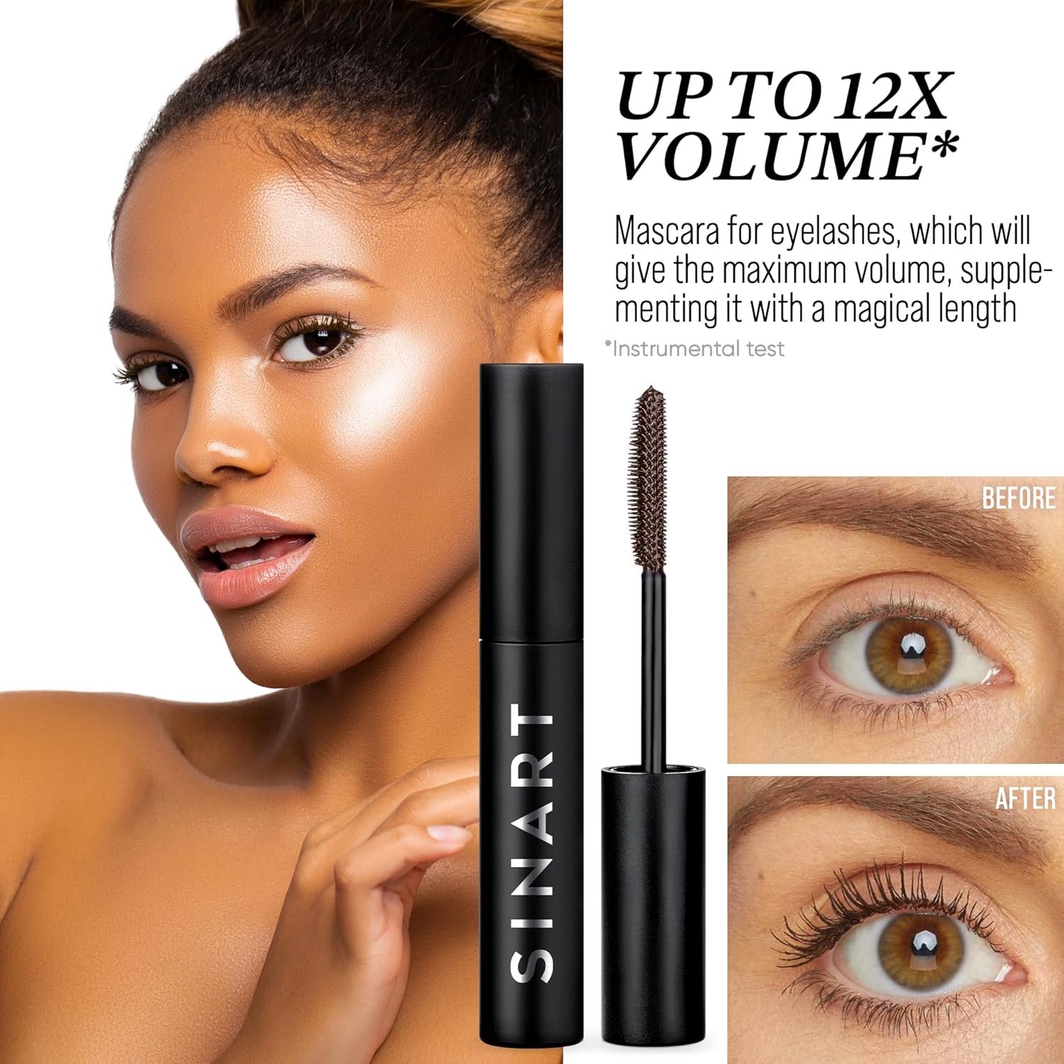 EXTRA LONG WEAR VOLUMIZING MASCARA (BROWN) - Image 3