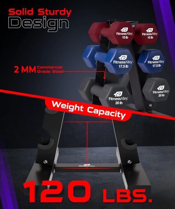 Dumbbells Storage Rack Neoprene Dumbbells Weight Rack - 2.0MM Thickness Weight Organizer Stand for Home Gym - Easy Assembly - Image 7