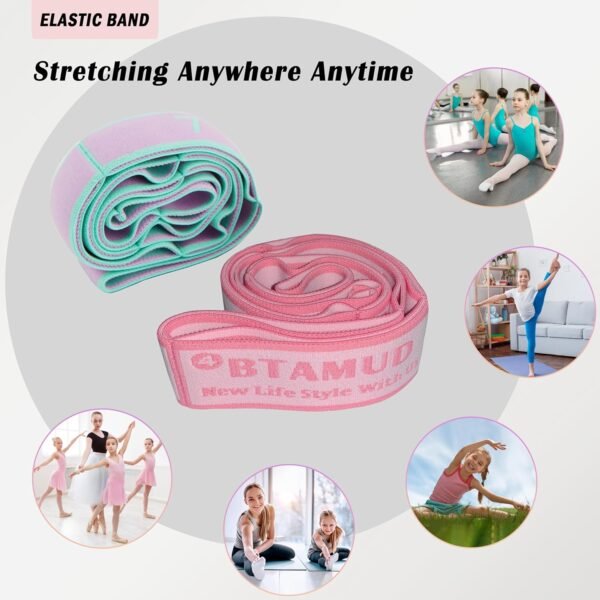 2 PCS Stretch Strap for Kids Dance Elastic Band for Children Gymnastics Stretching Strap Kids Stretching Bands Multi-Loop Adjustable Exercise Bands Stretching Resistance Ballet Bands -8 Loops - Image 8