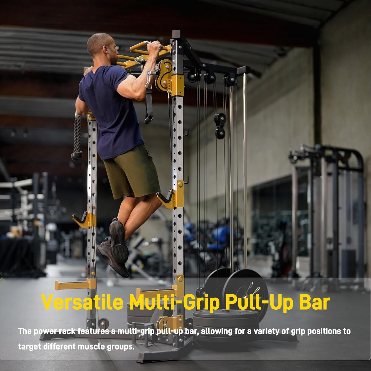 Versatile Power Rack with Cable Pulley System, Power Cage for Strength Training, Bench Press and Pull-Ups - Image 9