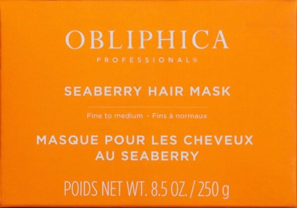 Obliphica Seaberry Hair Mask - Deep Conditioning Hydrating Treatment for Dry and Damaged Hair - Fine, Frizzy, and Color-Treated Hair - 8.5 Ounce (Pack of 1) - Image 3