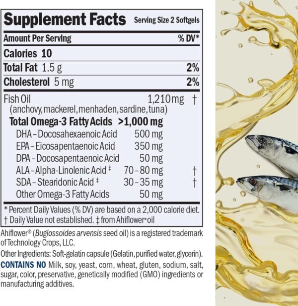 ANDREW LESSMAN Maximum Essential Omega-3 Unflavored, 60 Softgels - Ultra-Pure Omega-3 Fish Oil 1200 mg-High DHA, No Mercury Fish Oil Omega 3 Supplement-Small, Easy to Swallow Fish Oil Capsules - Image 3