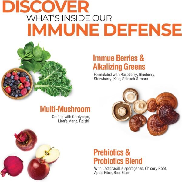 COUNTRY FARMS Immune Defense Superfoods, Immune Support Supplement, Vitamin C with Black Elderberry, Echinacea, Turmeric, Supports Hydration, with Probiotics and Prebiotics, Berry Flavor, 40 Servings - Image 4