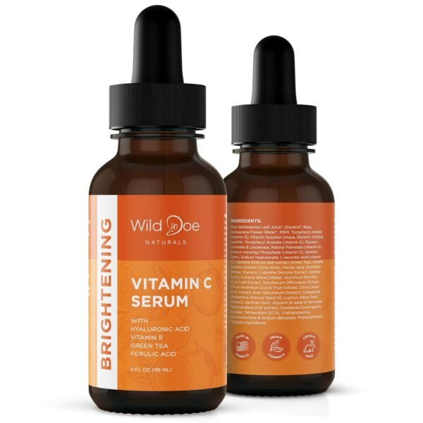 Vitamin C Serum for Face with Hyaluronic Acid - Firming Anti Aging Serum, Pore Minimizer, Acne Scars and Dark Spot Remover for Face - Vitamin C facial serum + Ferulic Acid, Vitamin E, Green Tea -4 oz - Image 2