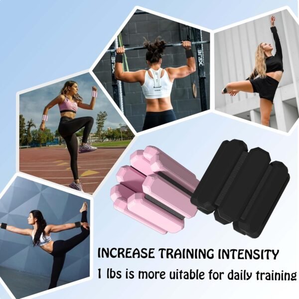 Pilates Wrist And Ankle Weights For Women At Home, Adjustable Arm & Leg Ankle Weights For Men, 1 lb Weights Set Of 2 For Walking Workout Dance Yoga Running - Image 6