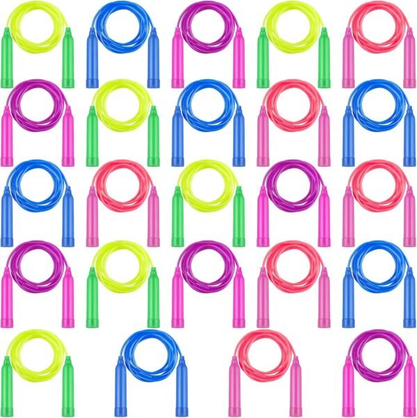 Elcoho 24 Pack Colorful Kids Jump Rope Set Adjustable Plastic Kids Jump Rope Skipping Rope Outdoor Jump Ropes Great Party Favor - Image 5