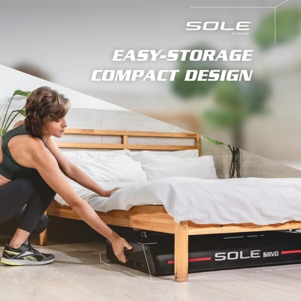 SOLE SRVO Weight Trainer, Resistance Bands and Pushup Stand, Strength Exercise Equipment for Daily at Home Gym Training - Includes 2 Wheels, Motorized Resistance System, Handles, Ropes, a Bar and Mat - Image 8