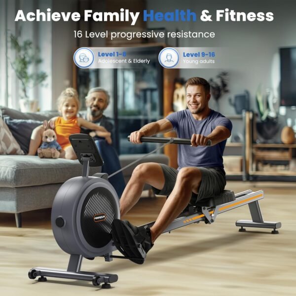 FEIERDUN Rowing Machines for Home, Rower Machine with 350LBS Loading Capacity, Magetic Rower with APP, Row Machine with Dual Slide Rail - Image 4
