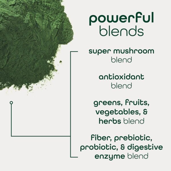 Zena Organic Super Greens Powder, 70+ Superfoods Drink Mix, 0 Sugar, 3G Fiber, Fruits, Veggies, Spirulina, Chlorella, Antioxidants, Pre & Probiotics, Digestive Enzymes, Mango Flavor, 30 Packets - Image 7