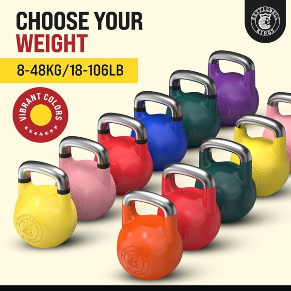 Kettlebell Kings | Competition Kettlebell Weights (8-48 KG) For Women & Men | Designed For Comfort in High Repetition Workouts | Superior Balance For Better Workouts - Image 9
