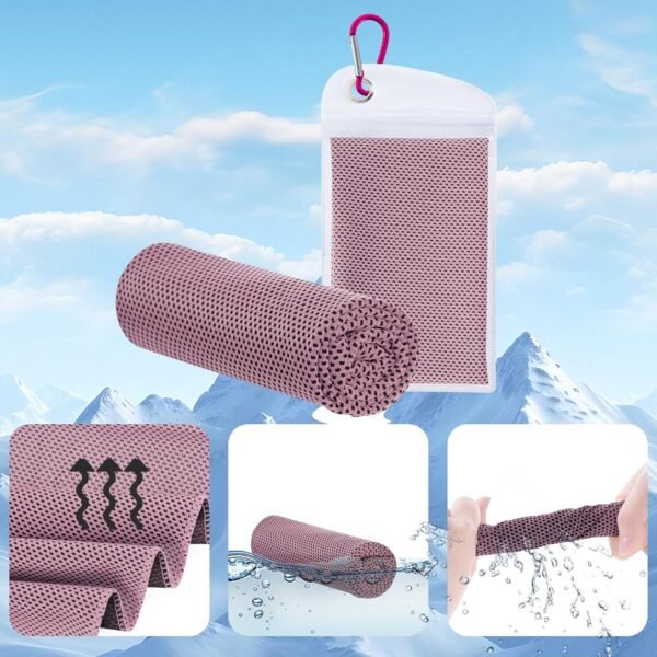 Cooling Towels for Neck and Face, Cooling Neck Wraps for Hot Weather, Gym Towels for Yoga, Camping, Running, Hiking, Travel Workout and Outdoor Work - Image 3