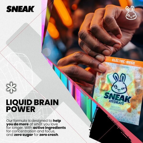 SNEAK Energy Drink Starter Pack | 9 Sachets with Monochrome Shaker | No Sugar. No Nasties. Just Natural Caffeine, Focus-Boosting Nootropics - Image 6
