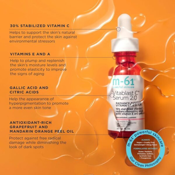 M-61 Vitablast C® Serum 2.0 - Radiance-boosting serum with 15% vitamin C, gallic & vitamin E - Image 3