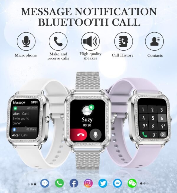 1.6'' Touch Screen Smart Watch for Women (Answer/Make Call), Activity Trackers and Smartwatches with Waterproof Heart Rate Sleep Monitor 100+ Sports Pedometer AI Voice,Fitness Watch for iPhone Android - Image 3