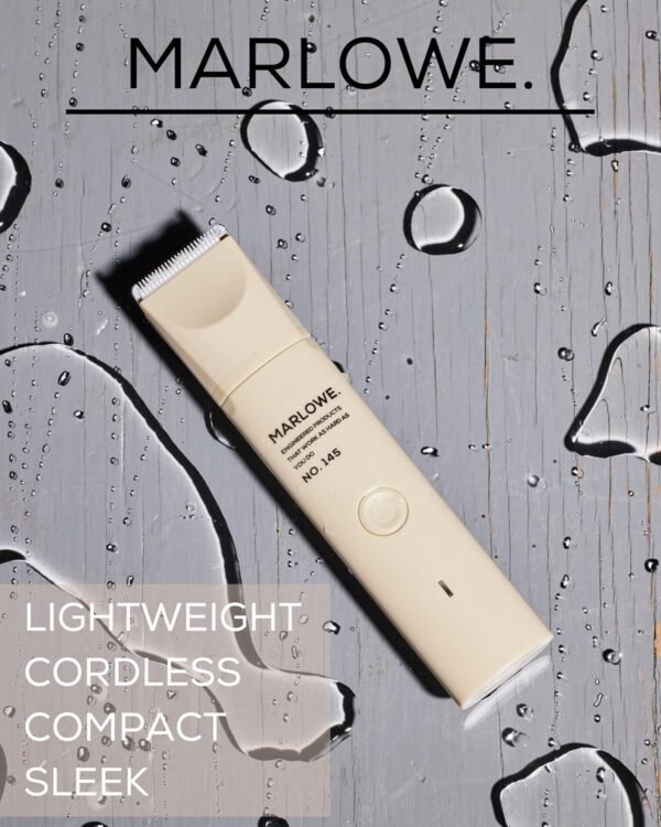 Marlowe. No. 145 Body Hair Trimmer for Men, Desert Sand, Lightweight Waterproof Personal Groomer, Ceramic Blades, Adjustable Comb Lengths & Rechargeable Battery for Head to Toe Male Grooming - Image 3
