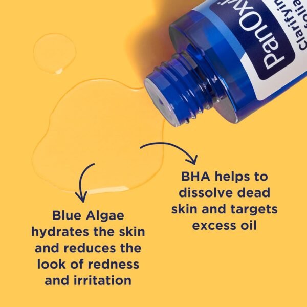 PanOxyl Clarifying Exfoliant with 2% Salicylic Acid, BHA Liquid Exfoliant for Face, Unclogs, Minimizes Appearance of Pores, Blue Algae and Antioxidants Help Calm Redness, For Acne Prone Skin, 4 fl oz - Image 5