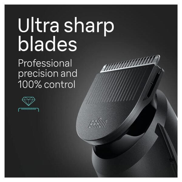 Braun All-in-One Style Kit Series 5 5490, 9-in-1 Trimmer for Men with Beard Trimmer, Body Trimmer for Manscaping, Hair Clippers & More, Ultra-Sharp Blade, 40 Length Settings, Waterproof - Image 8