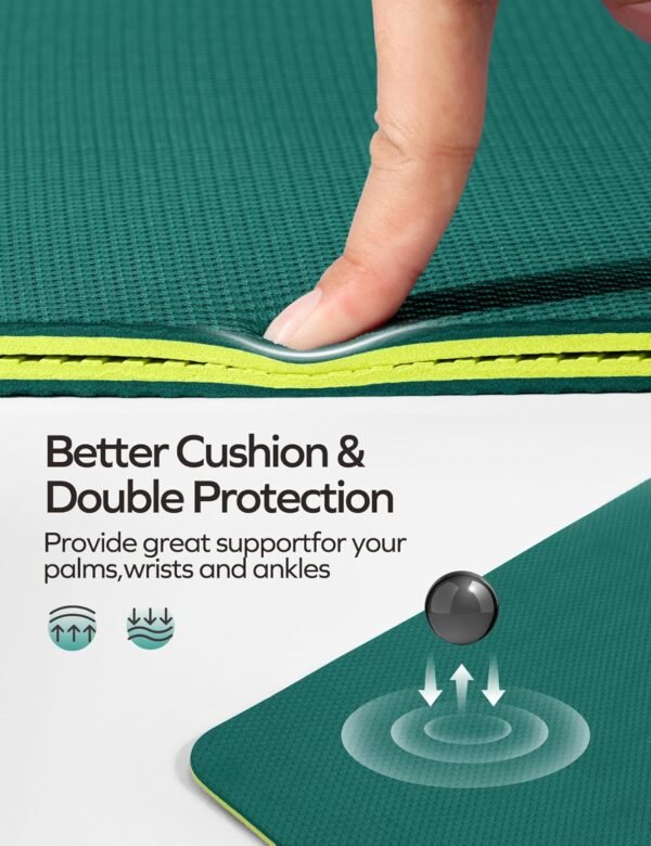 Ewedoos Eco Friendly Yoga Mat Thick TPE Yoga Mat Non Slip Yoga Mats Anti-tear Exercise Workout Mat for Women Men Kids Yoga, Pilates and Fitness - Image 6