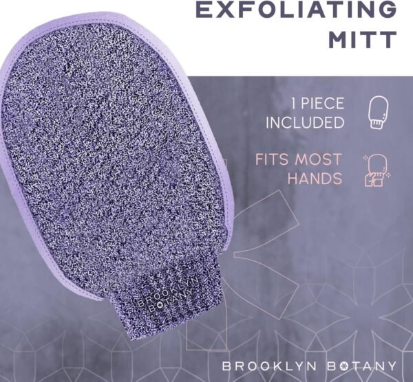 Brooklyn Botany Exfoliating Mitt for Bath and Shower – Heavy Duty Exfoliating Body Scrubber for Massage and Dead Skin Remover for Body – 1 Mitt - Image 6