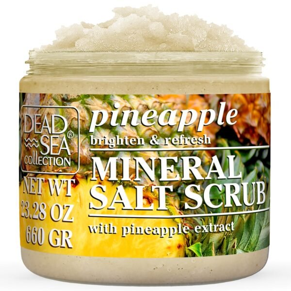 Dead Sea Collection Pineapple Salt Scrub – Exfoliating Body Scrub for Women – Moisturizing and Nourishing Skin – with Pure Oils and Dead Sea Minerals (23.28 Oz) - Image 2