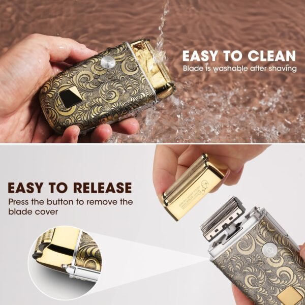 Suttik Electric Razor Foil Shavers Hair Clippers for Men, Beard Trimmer and Electric Shaver for Men Face with Replacement Blade, Waterproof - Image 6