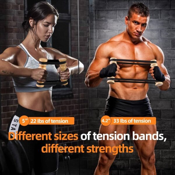Rip Stick Upper Body Workout Equipment, 8PCS Adjustable Resistance Bands with Wooden Handles, Training Home Gym，Portable Exercise Equipment - Image 7