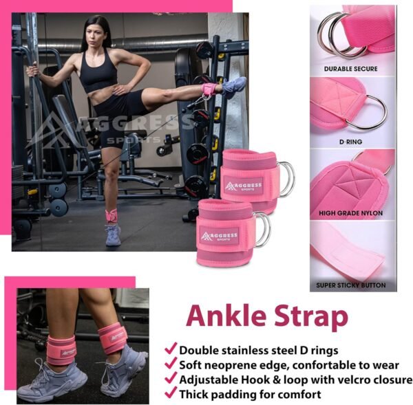 Premium Barbell Pad Set for Hip Thrusts - Squat Pad for Barbell Lunges, Bench Press, with 2 Gym Ankle Straps, Hip Resistance Bands – Gym Accessories for Women with Carry Bag, Towel - Image 5