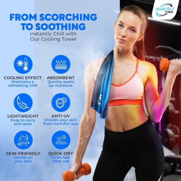Invincible Fitness Microfiber Gym Towel Set – Quick-Drying, Odor-Resistant, Ultra-Absorbent Towels for Sports, Fitness, Yoga, and Travel (4 Pack) - Image 7
