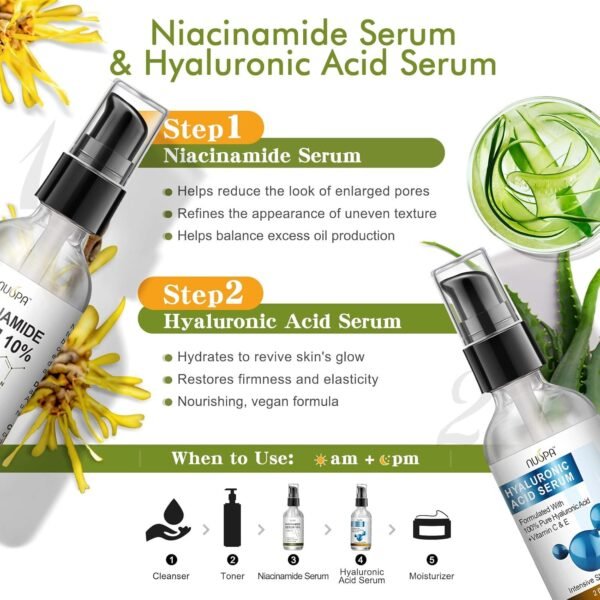 Organic Vitamin C Serum for Face Neck Eyes with Hyaluronic Acid Dark Benifits for Circles Age Spots Pore Cleanser Acne Scars Sun Damage Corrector Plump Skin Organic Anti Aging Serum (60ML) - Image 7
