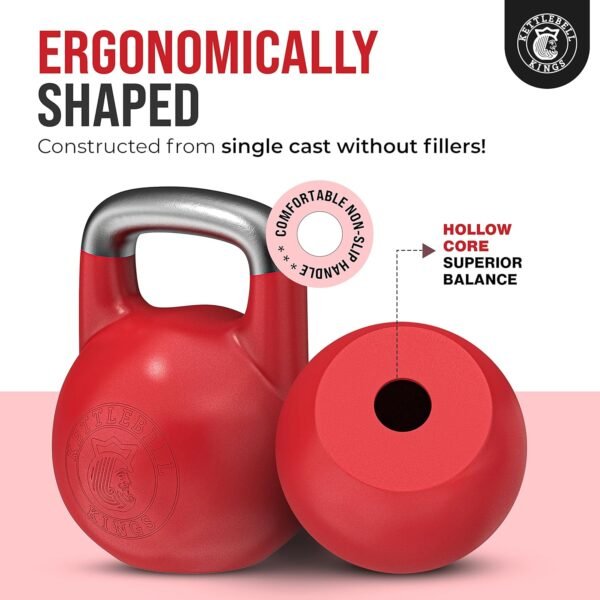 Kettlebell Kings | Competition Kettlebell Weights (8-48 KG) For Women & Men | Designed For Comfort in High Repetition Workouts | Superior Balance For Better Workouts - Image 5