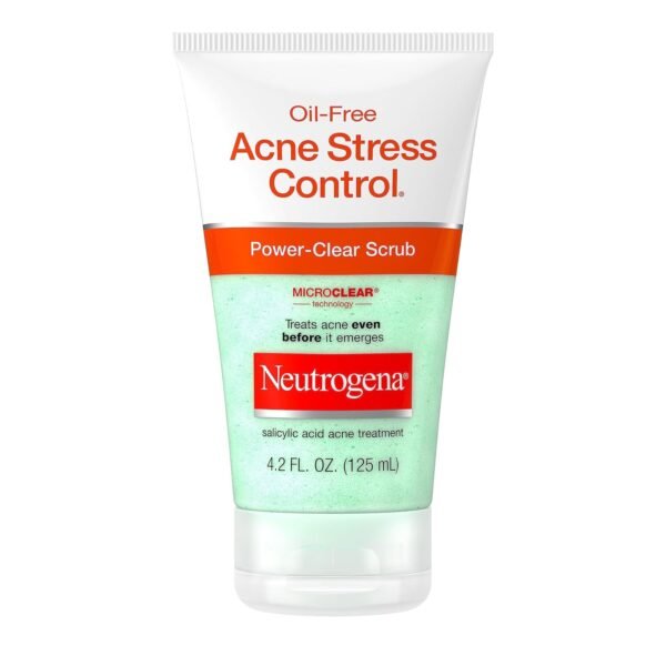Neutrogena Oil-Free Acne Stress Control Power-Clear Facial Scrub, 2% Salicylic Acid Acne Treatment Medication, Exfoliating Daily Acne Face Scrub for Acne-Prone Skin Care, 4.2 fl. oz - Image 2