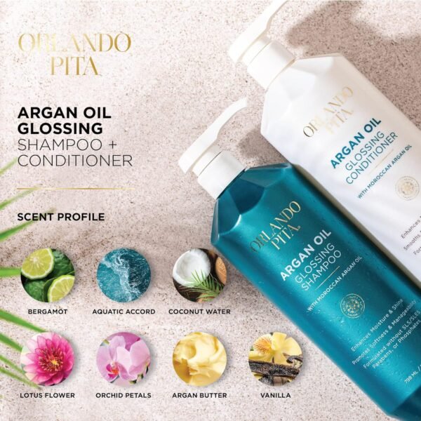 ORLANDO PITA Argan Oil Conditioner, 27 Fl Oz Salon Size- Premium Nourishing Hair Care for Men & Women - Professional Moisturizing, Anti Frizz, Hydrating Solution for Dry, Damaged Hair - Image 5