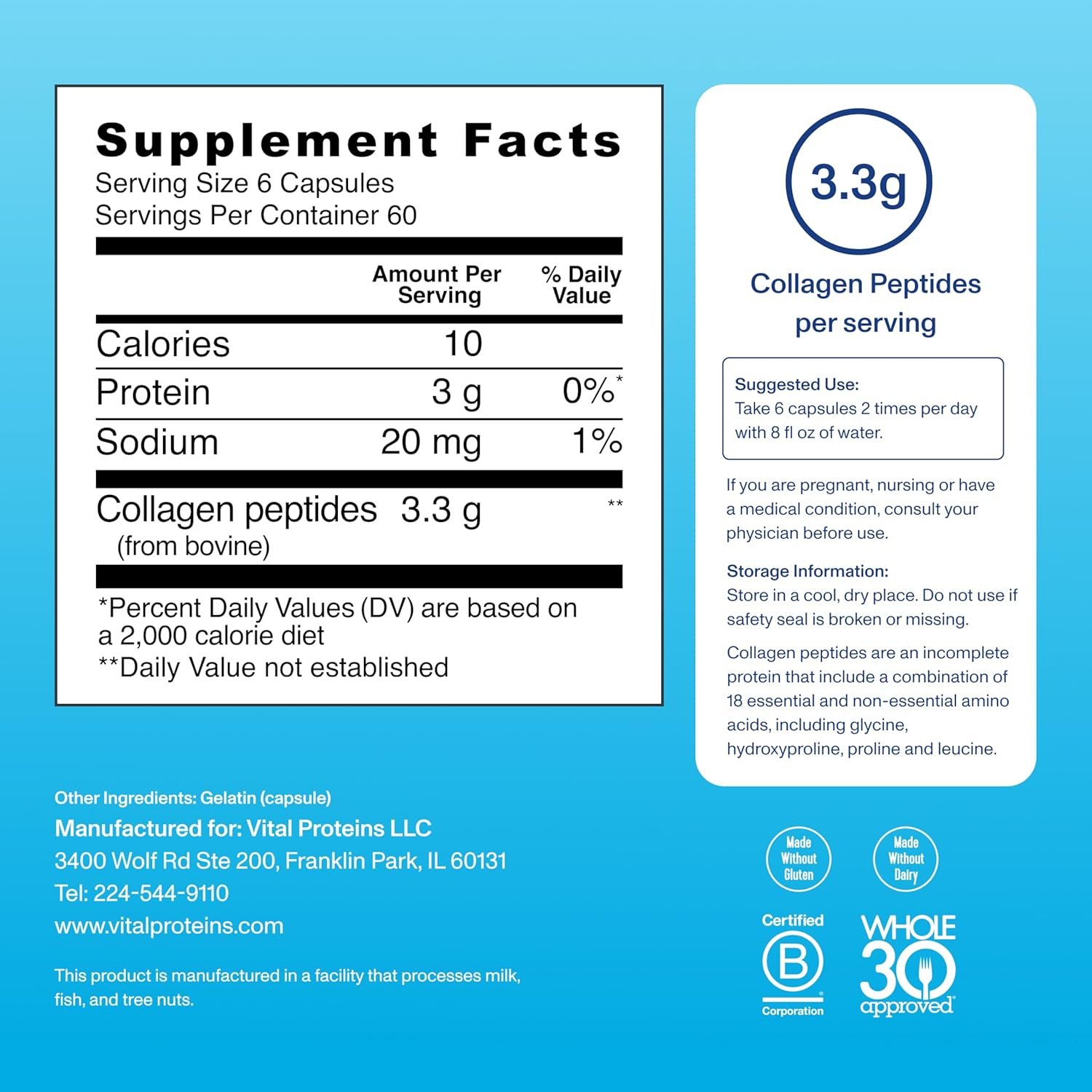 Vital Proteins Collagen Pills Supplement (Type I, III), 360 Collagen Capsules, 3300mg Serving Help Support Healthy Hair, Collagen Supplement - Image 5