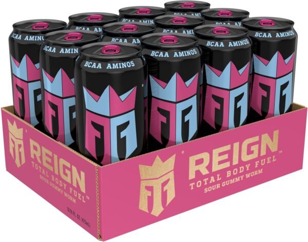 Reign Total Body Fuel, Sour Gummy Worm, Fitness & Performance Drink, 16 Fl Oz (Pack of 12) - Image 3