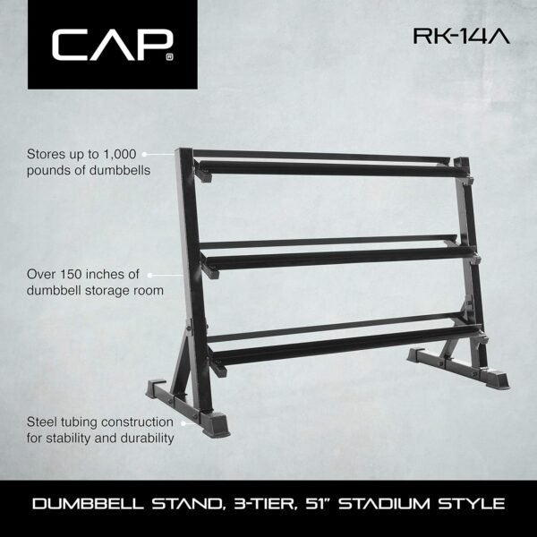 CAP Barbell Dumbbell Rack | 5-50lb or 5-75lb Dumbbell Storage | Multiple Options - Image 7