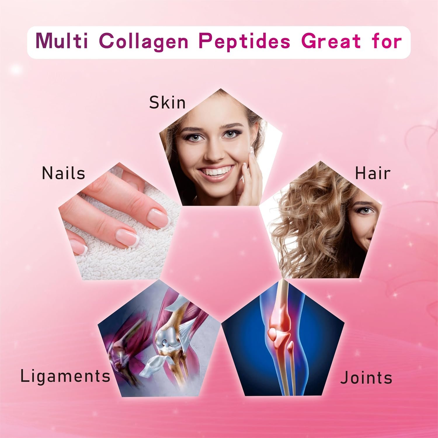 GDME Multi Collagen Peptides Powder for Women - Type I, II, III, V, X - Hydrolyzed Collagen Peptides, Supports Skin Hair Nail & Joint, Grass-Fed, Non-GMO, 120 Capsules - Image 5